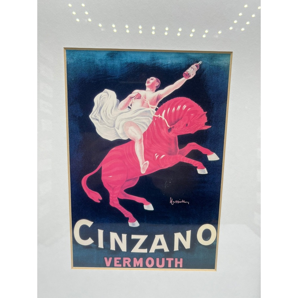 Cinzano Vermouth Framed Art Print Leonetto Cappiello Red Zebra Vintage Poster - Picture 8 of 11